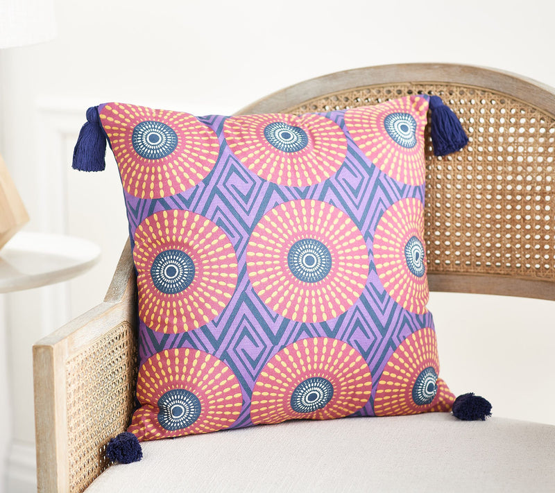 Home Reflections Cotton Poplin Dec Pillow w/ Tassels — View 5