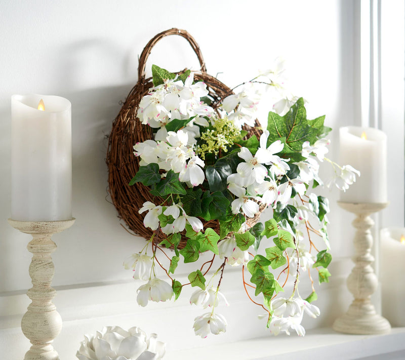 Dogwood and Ivy Wall Basket by Valerie — View 2