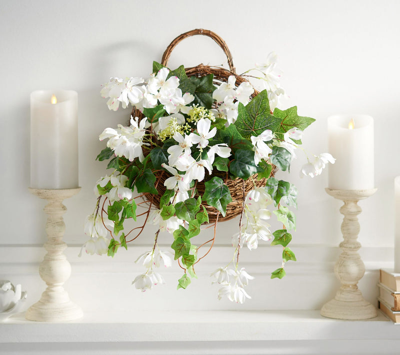 Dogwood and Ivy Wall Basket by Valerie — Main view