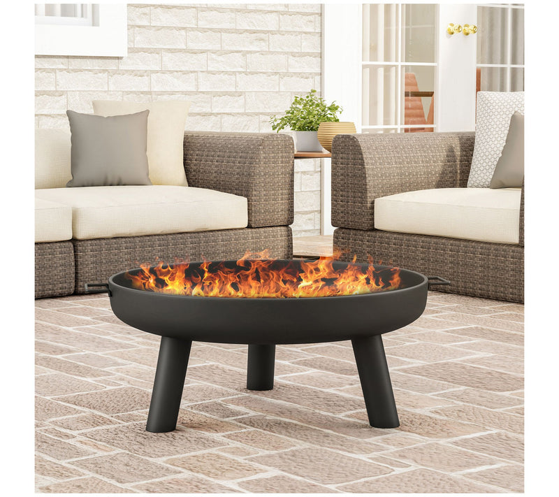 27.5" Outdoor Fire Pit with Storage Cover — Main view