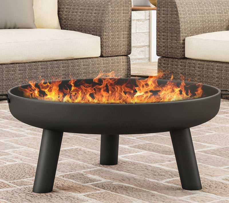 27.5" Outdoor Fire Pit with Storage Cover — View 3