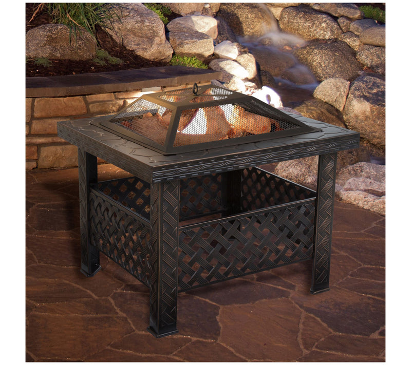 26" Woven Square Fire Pit — Main view