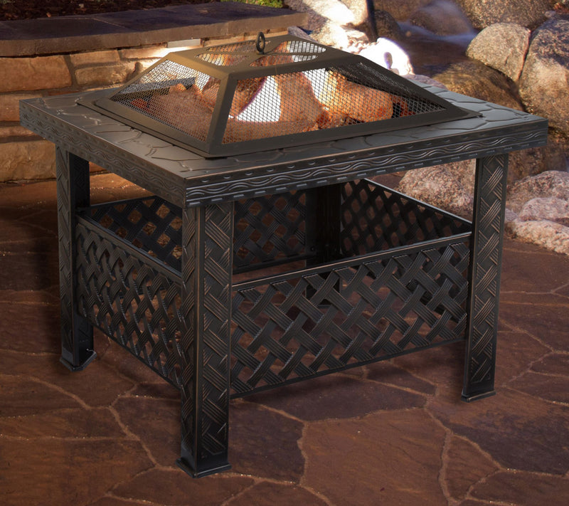 26" Woven Square Fire Pit — View 3
