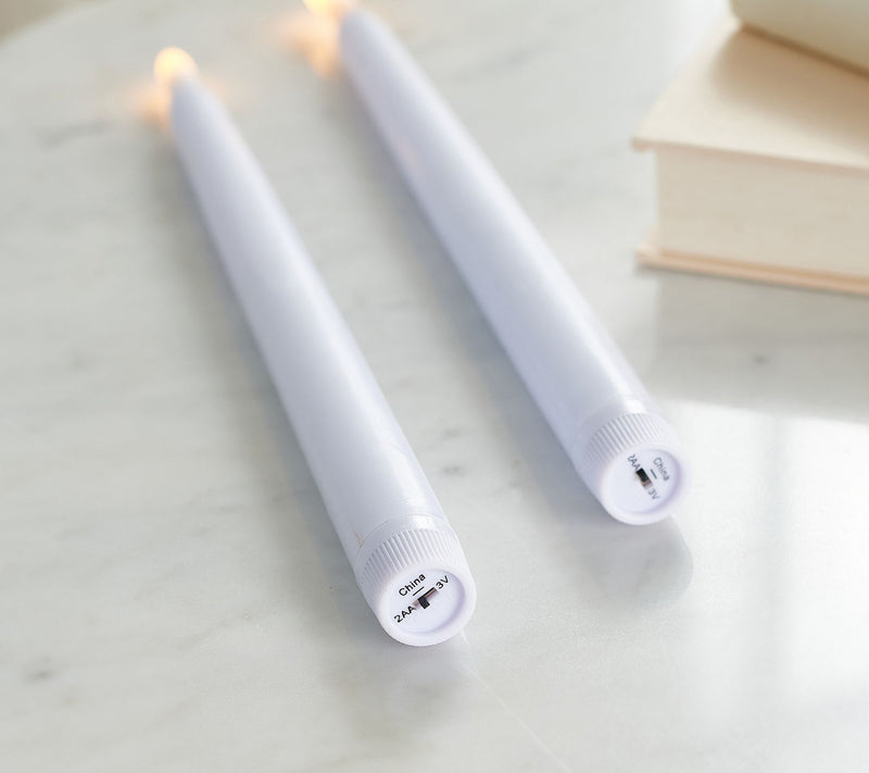 Lightscapes Set of 2 Flameless Tapers with Flower Holders — View 2