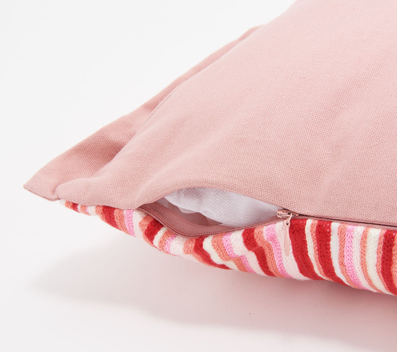 Home Reflections Coastal Striped Dec. Pillow — View 6
