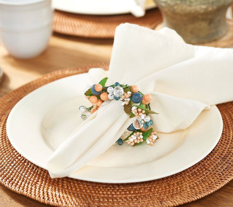 Set of 4 Beaded Napkin Rings by Valerie — View 3