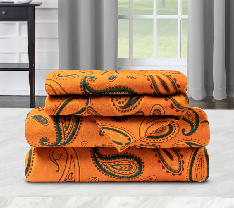 Superior Cotton Flannel Deep Pocket Paisley She et, Split King — View 11