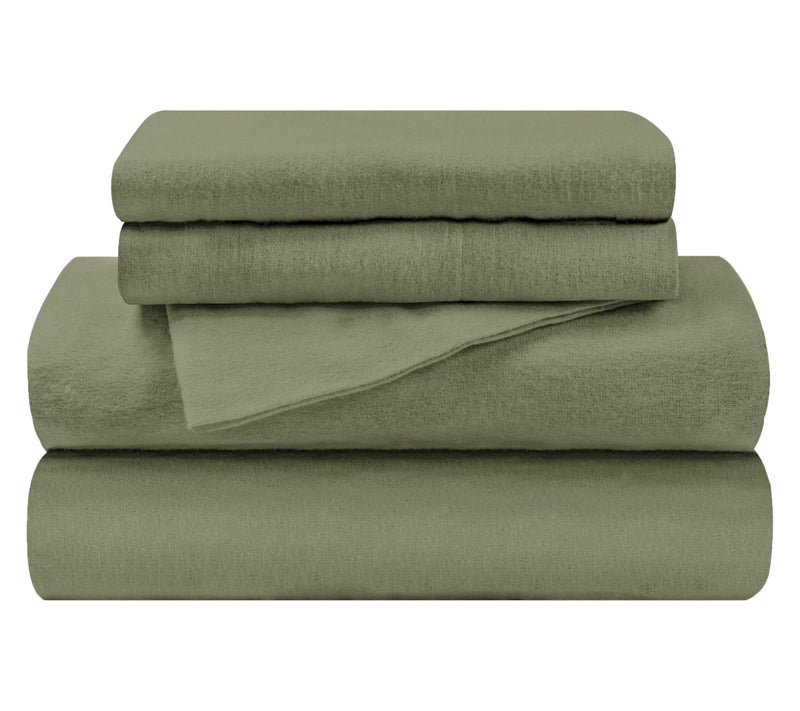 Superior Solid Cotton Flannel Sheet Set, California King — View 22