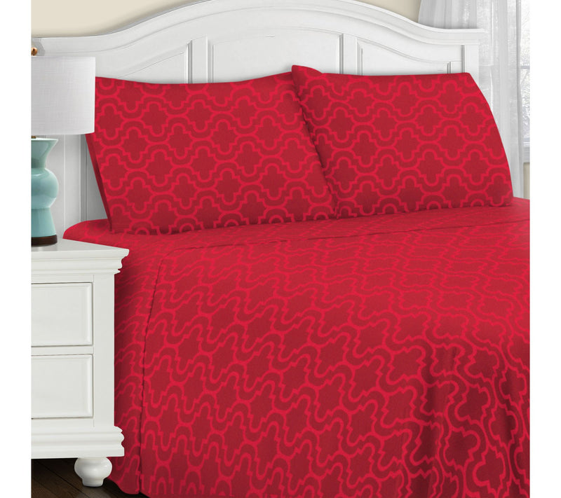 Superior Cotton Flannel Trellis Deep Pocket She et Set, Full — View 11
