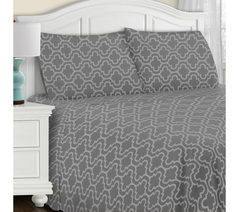 Superior Cotton Flannel Trellis Deep Pocket She et Set, Full — View 5