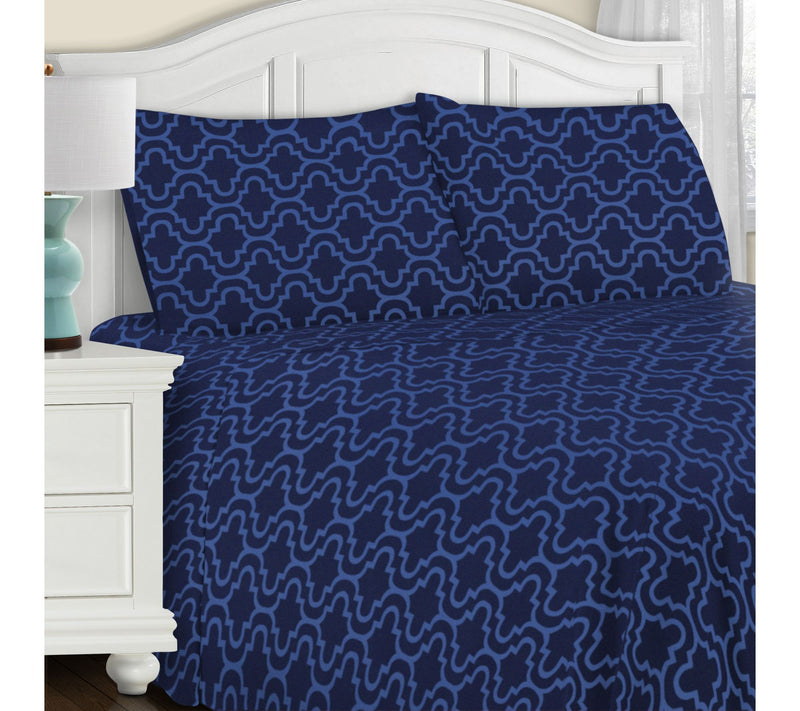 Superior Cotton Flannel Trellis Deep Pocket She et Set, Full — View 9