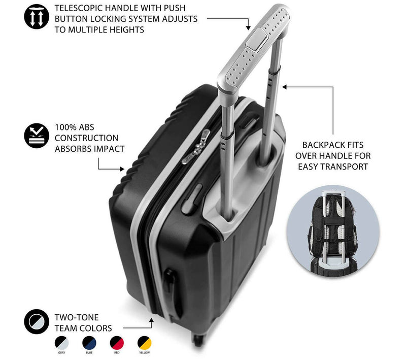 Mojo NHL 21" Carry-On Hard Case Two-Tone Spinner, Gray — View 7