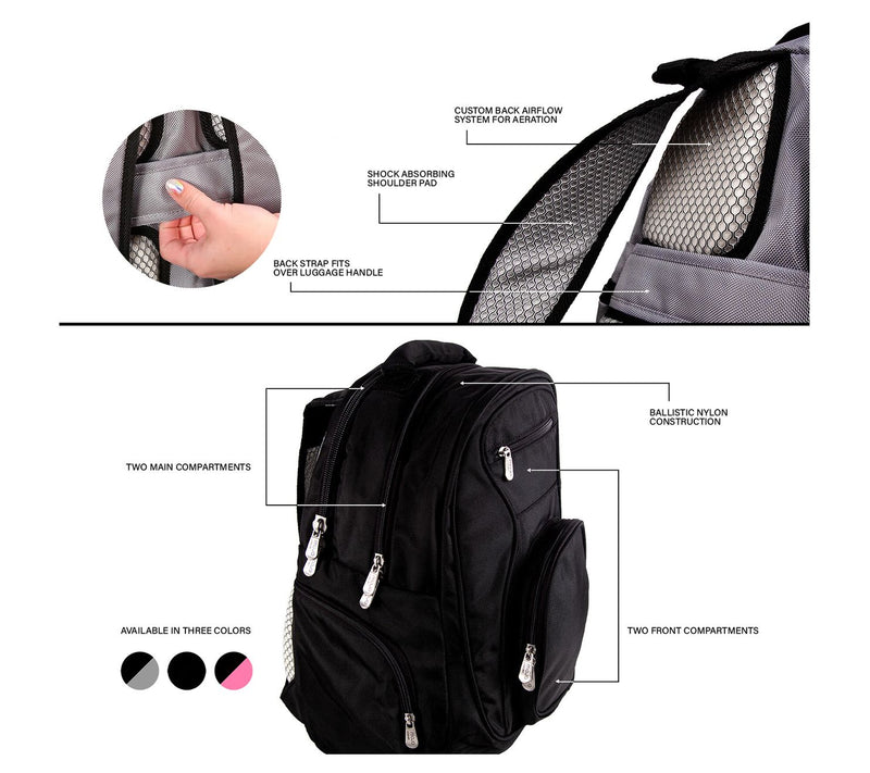 Mojo NCAA Deluxe 2 Piece Backpack and Carry-On Set, Navy — View 7