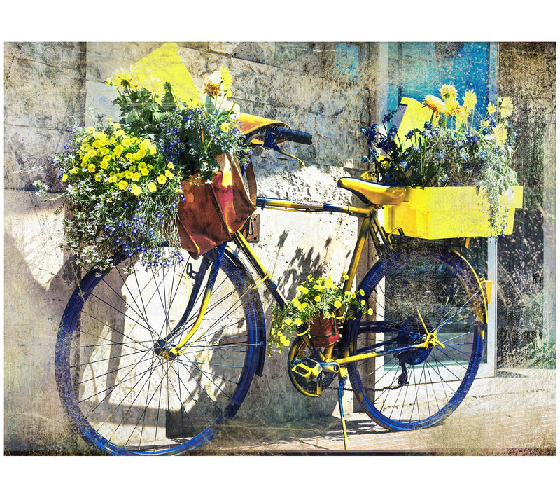 West of the Wind Outdoor Canvas Art Blue/YellowBike 40" x 30" — View 3