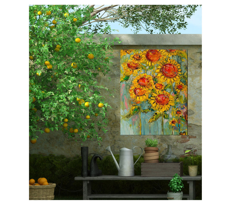 West of the Wind Outdoor Canvas Art Hearts andFlowers 30"x40" — View 4