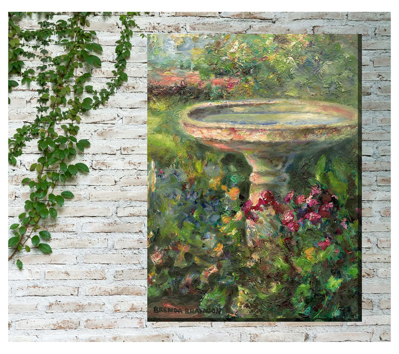 West of the Wind Outdoor Canvas Art Birdbath 30 " x 40" — View 4