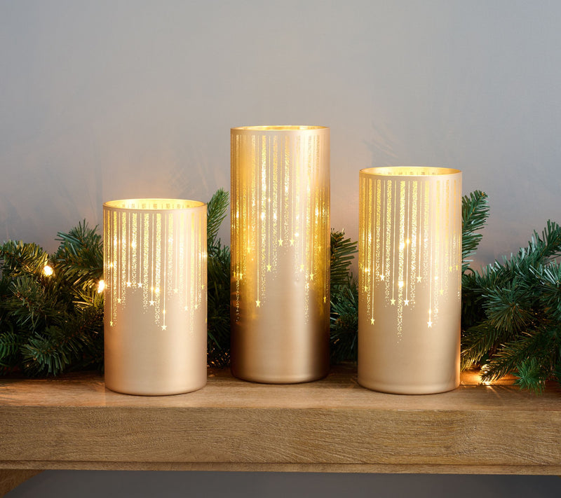 Set of 3 Illuminated Starry Night Hurricanes by Valerie — View 38