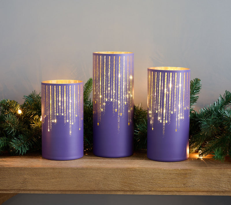 Set of 3 Illuminated Starry Night Hurricanes by Valerie — View 40