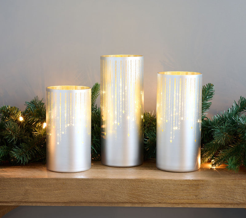 Set of 3 Illuminated Starry Night Hurricanes by Valerie — View 41