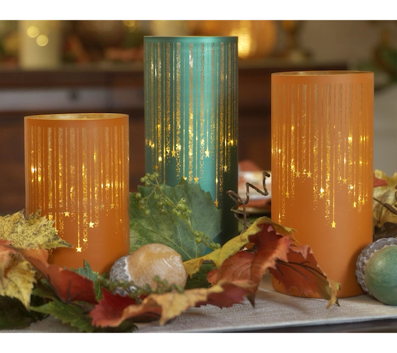 Set of 3 Illuminated Starry Night Hurricanes by Valerie — View 26