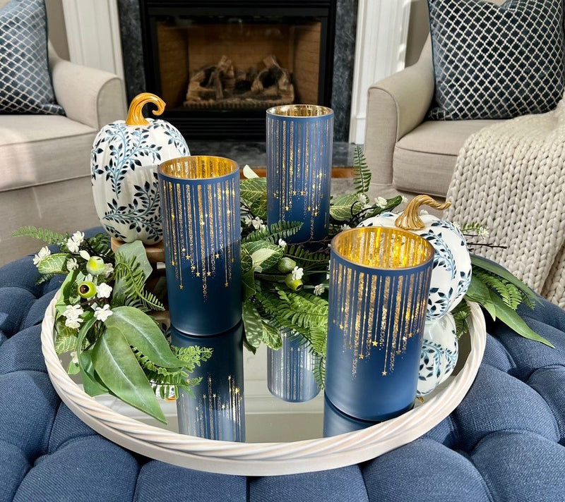 Set of 3 Illuminated Starry Night Hurricanes by Valerie — View 27