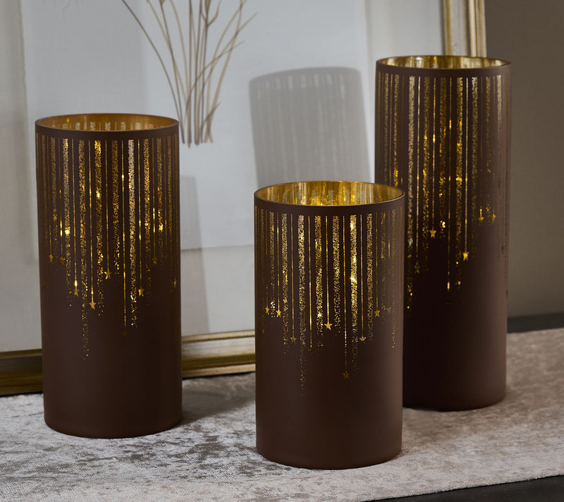 Set of 3 Illuminated Starry Night Hurricanes by Valerie — View 42