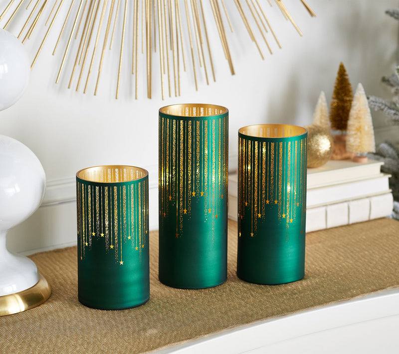 Set of 3 Illuminated Starry Night Hurricanes by Valerie — View 17