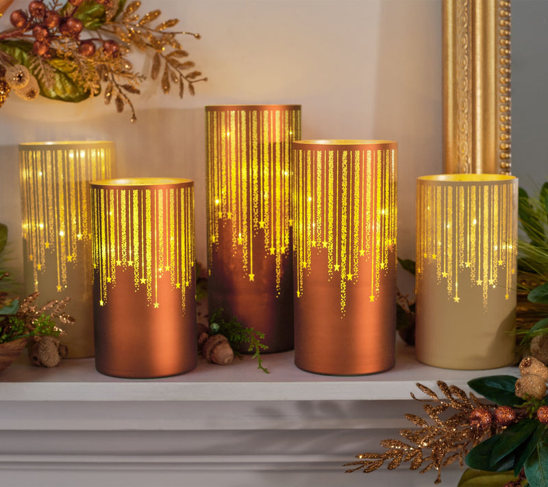 Set of 3 Illuminated Starry Night Hurricanes by Valerie — View 28