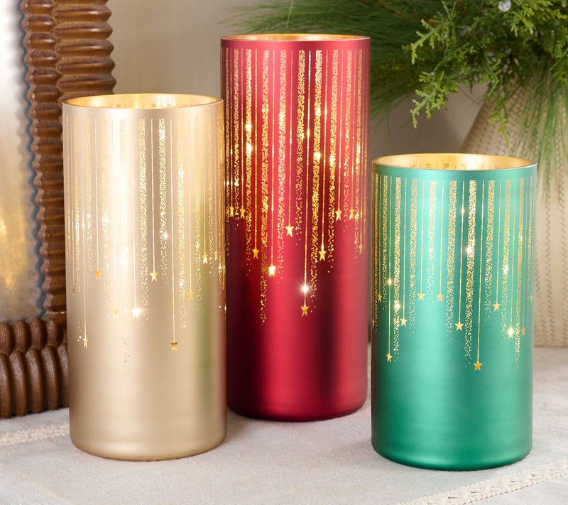Set of 3 Illuminated Starry Night Hurricanes by Valerie — View 43