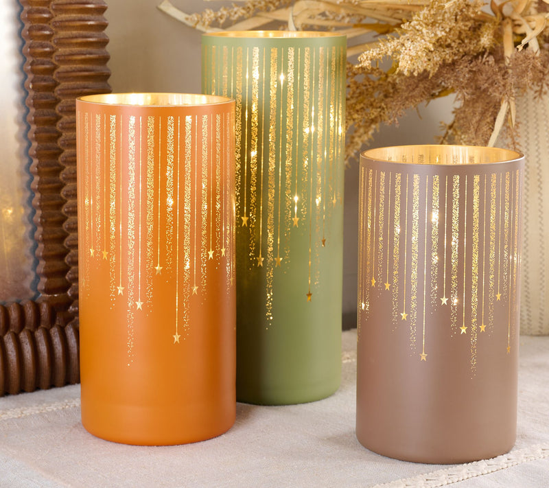 Set of 3 Illuminated Starry Night Hurricanes by Valerie — View 44