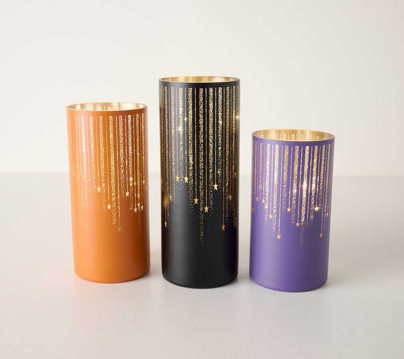 Set of 3 Illuminated Starry Night Hurricanes by Valerie — View 45
