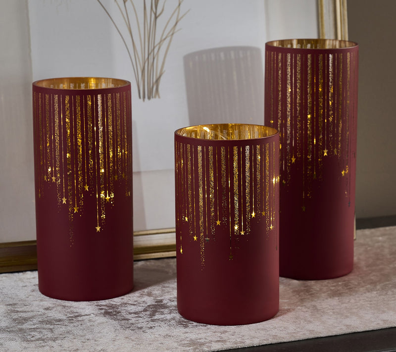 Set of 3 Illuminated Starry Night Hurricanes by Valerie — View 46