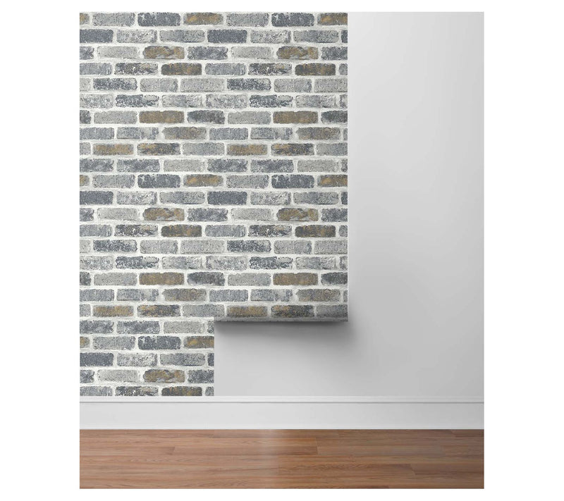 Seabrook Designs Vintage Faux Brick Unpasted Wa llpaper — View 6