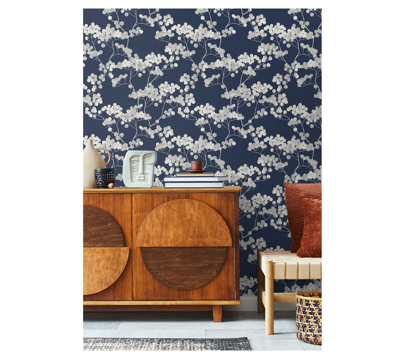 Seabrook Designs Bayberry Blossom Floral Unpasted Wallpaper — View 6