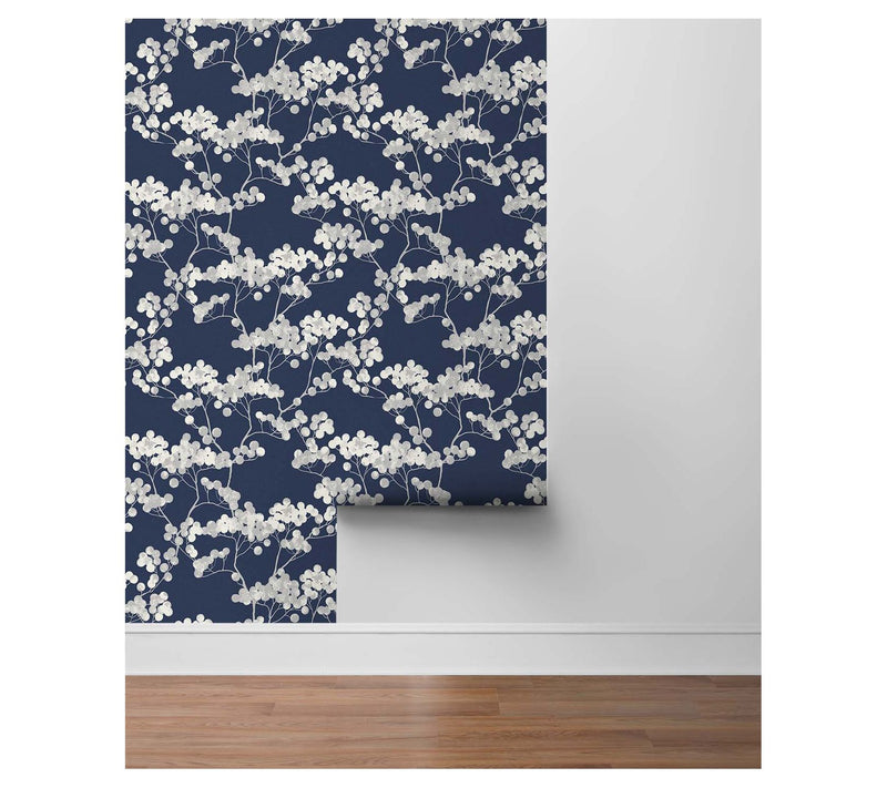 Seabrook Designs Bayberry Blossom Floral Unpasted Wallpaper — View 8