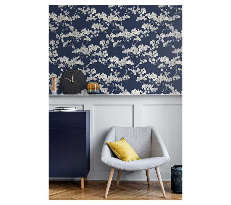 Seabrook Designs Bayberry Blossom Floral Unpasted Wallpaper — View 4