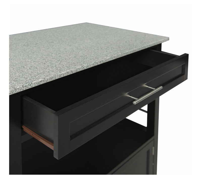 Linon Home Colby Kitchen Cart with Granite TopDrawer — View 9