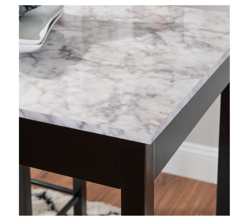 Linon Home York 3 Piece Faux Marble Tavern Kitc hen Table Set — View 9