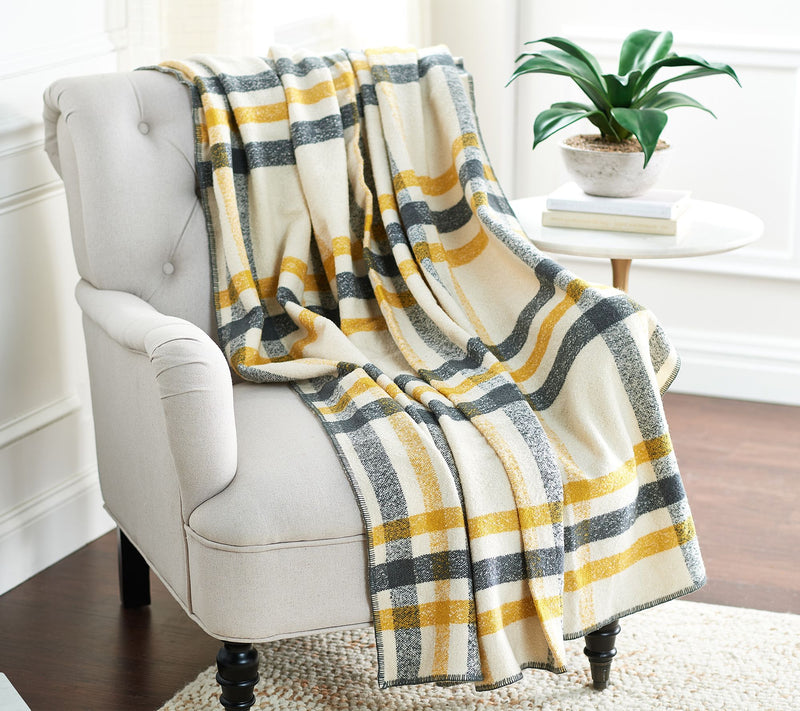 Pacific Thyme Oversized Plaid Throw Blanket — Main view