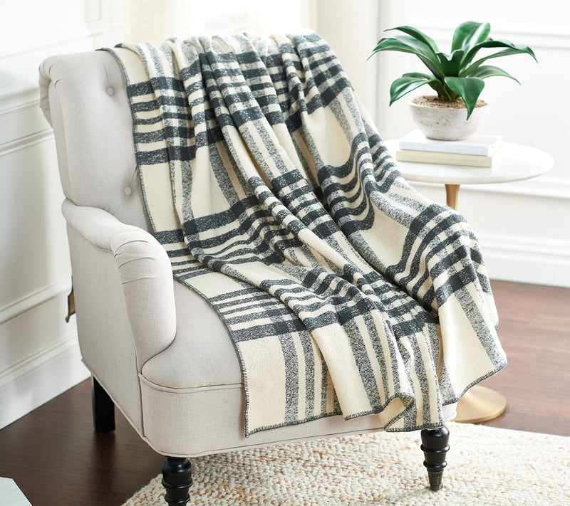 Pacific Thyme Oversized Plaid Throw Blanket — View 6