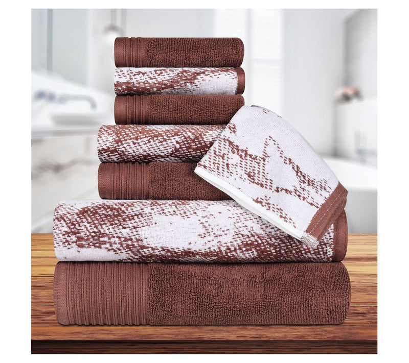 Superior Marble Effect 8-Piece Quick-Drying Cot ton Towel Set — View 9