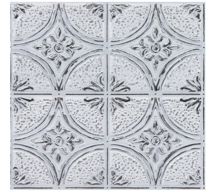 Camden Antique White Faux Tin Peel & Stick Backsplash Tiles
