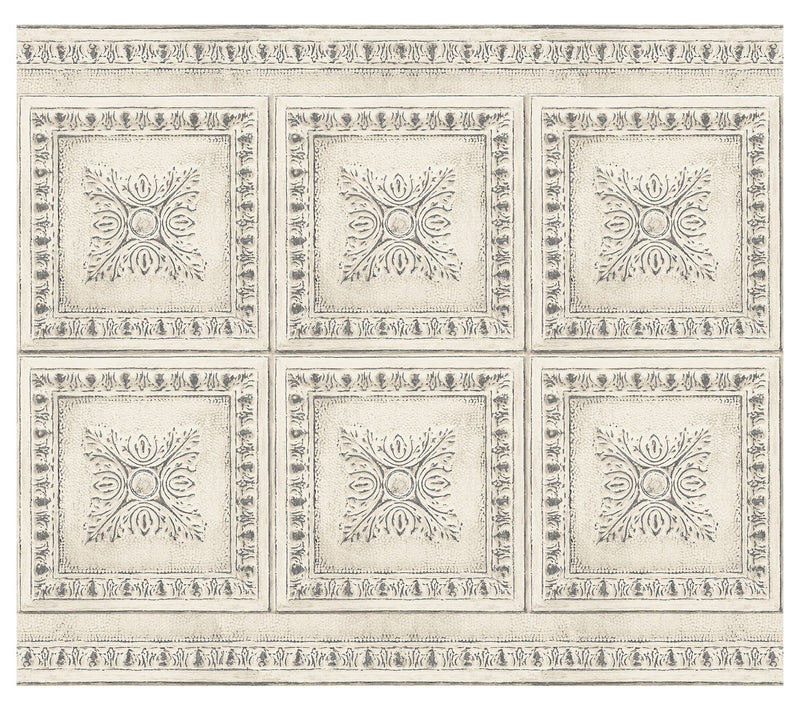 Cream Vintage Tin Peel & Stick Backsplash — View 3