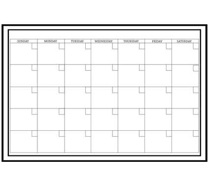 Large White Monthly Dry Erase Calendar Decal