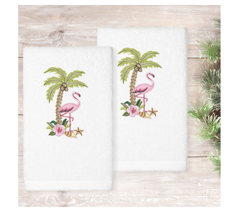 Linum Home Textiles Set of 2 "Flora" Embroidered Hand Towels — View 5