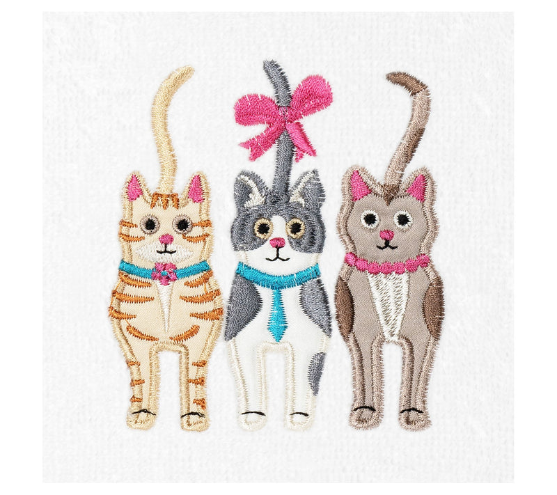Linum Home Textiles Set of 2  "Cats" Embroidere d Hand Towels — View 4