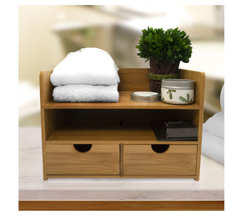 Sorbus Bamboo Desk Organizer with Drawers — View 5