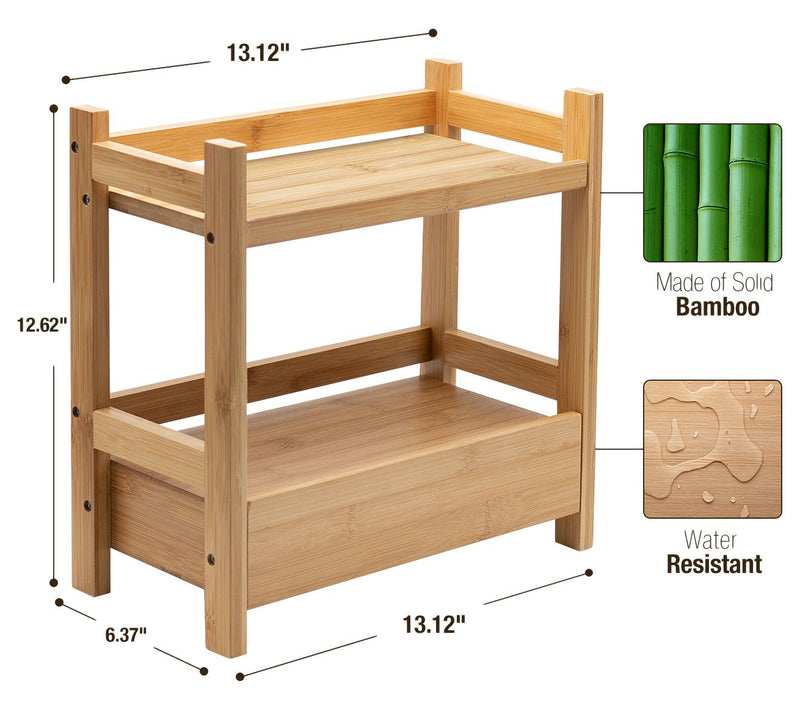 Sorbus 2-Tier Bamboo Organizer — View 5