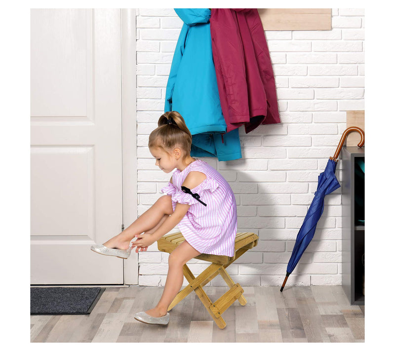Sorbus Bamboo Folding Step Stool Bench — View 6