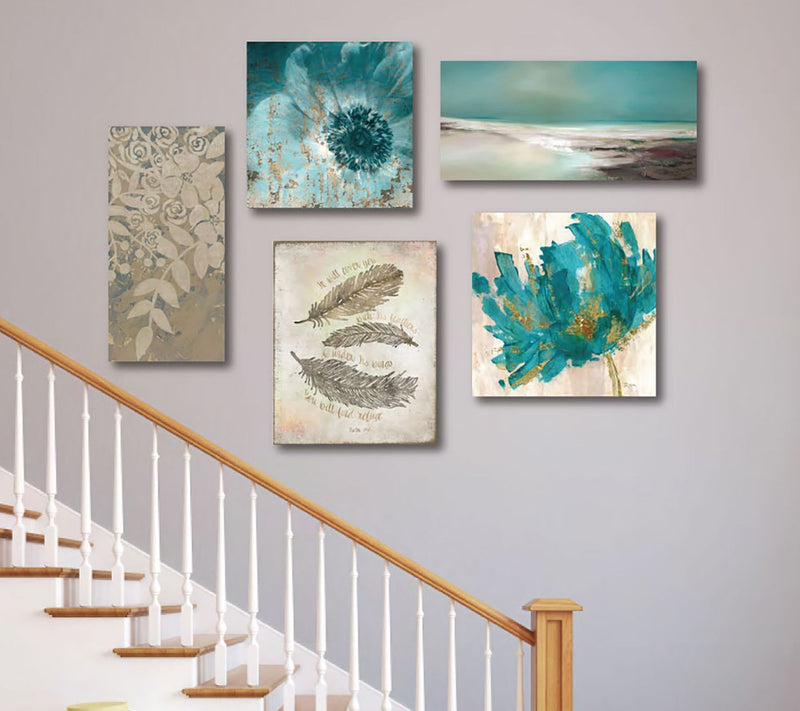 Courtside Market Teal Tranquility 5-Piece Canvas Set — Main view